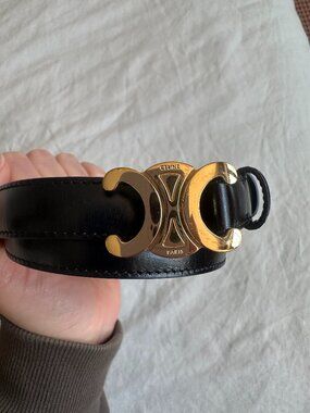 Celine Triomphe Leather Belt